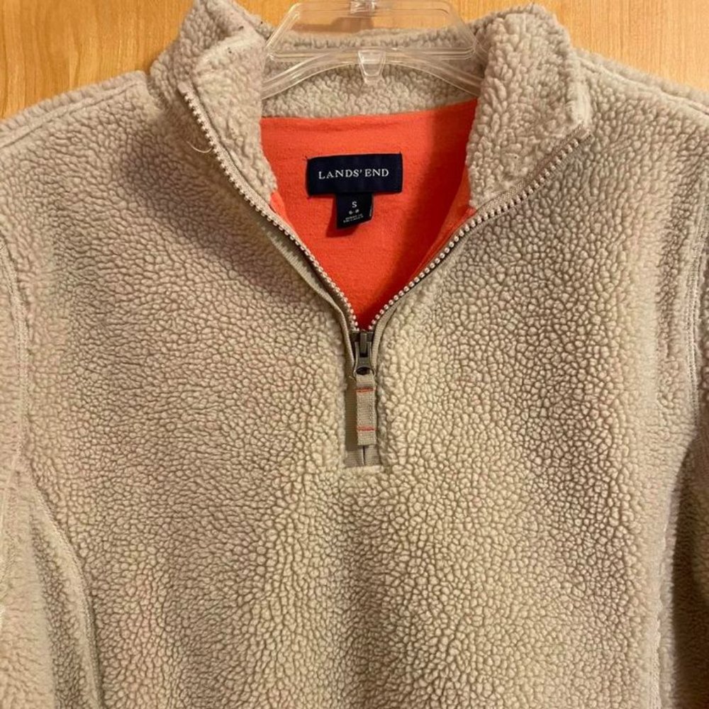 vintage Lands’ End Fleece Sherpa Jacket WOMENS SIZE SMALL 6/8